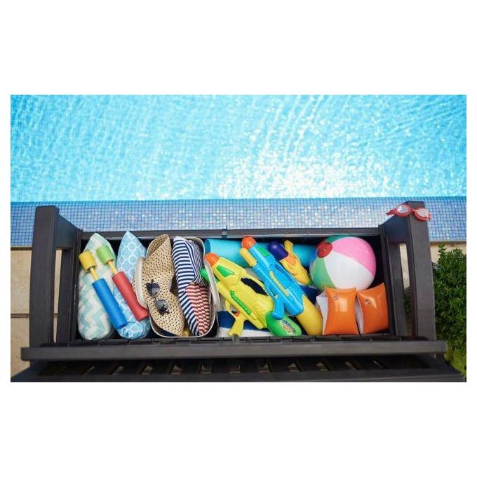 Keter K234093 Patio Storage Bench Cassapanca da Esterno in Resina 227 Lt 2 Posti 132,7x61,2x89,5 cm colore Grafite