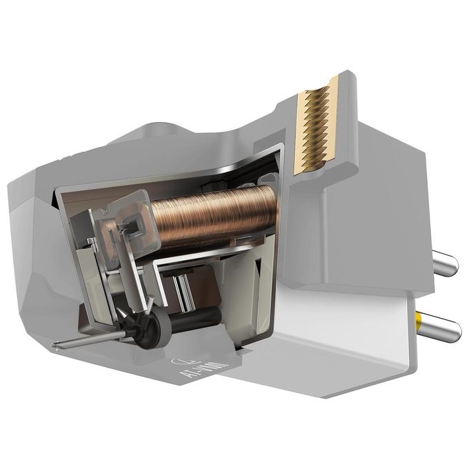 Audio Technica AT-VM95C Dual Moving Magnet Cartridge with Conical Stylus 1-2'' Mount includes Mounting Hardware Black-Blue