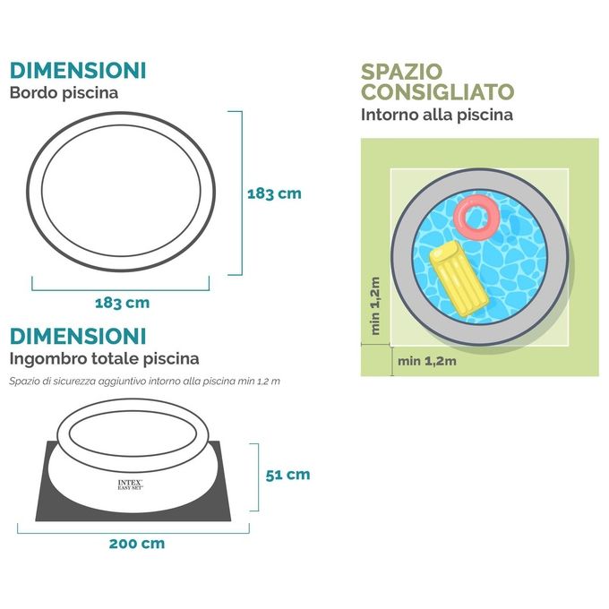 Intex 28101 Piscina My First Easy, 183x51 cm, Blu