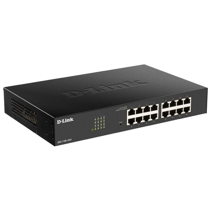D-Link DGS-1100-16V2 Switch di Rete Gestito Gigabit Ethernet 10-100-1000 Nero