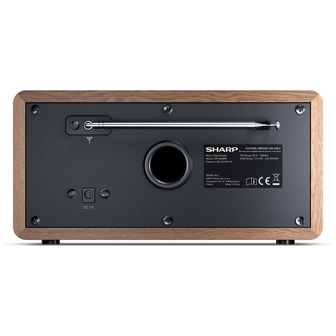 Sharp Radio Digitale Portatile con DAB-DAB+-FM Bluetooth 4.2 Marrone