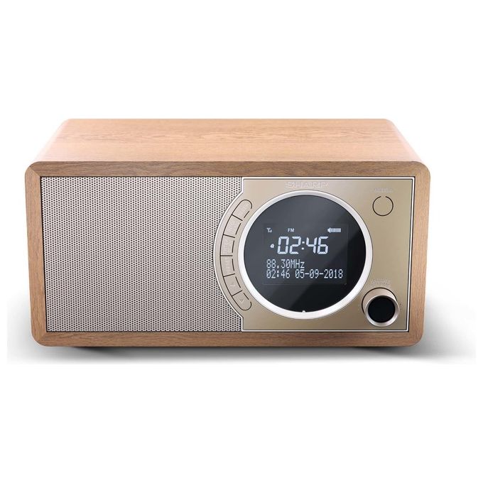 Sharp Radio Digitale Portatile con DAB-DAB+-FM Bluetooth 4.2 Marrone