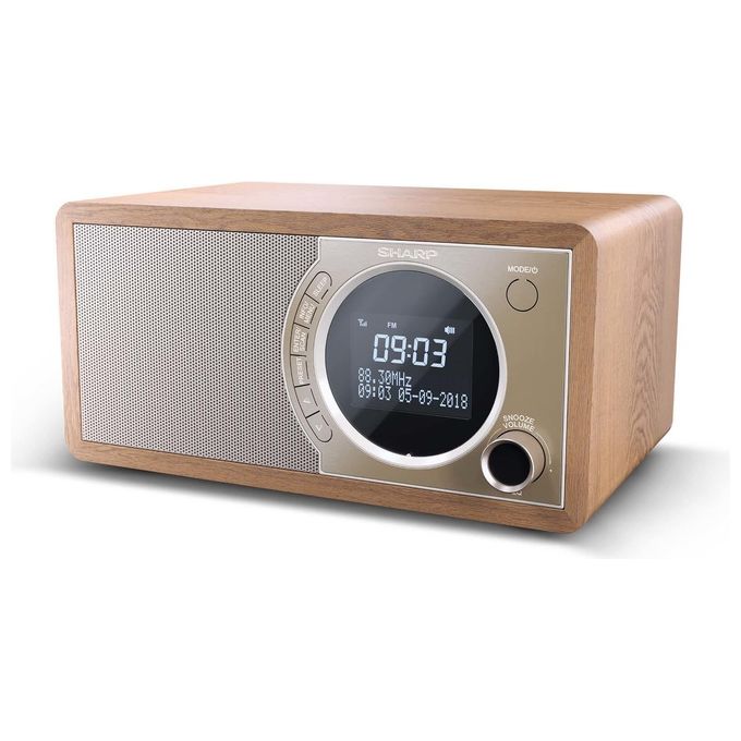 Sharp Radio Digitale Portatile con DAB-DAB+-FM Bluetooth 4.2 Marrone
