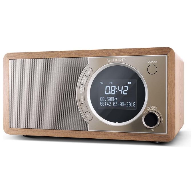 Sharp Radio Digitale Portatile con DAB-DAB+-FM Bluetooth 4.2 Marrone