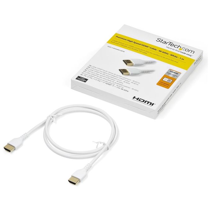 StarTech.com Cavo Premium HDMI ad Alta Velocita' 4K 60Hz con Ethernet da 1mt Bianco