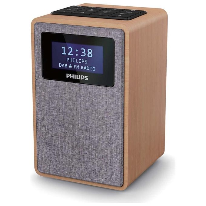 Philips TAR5005-10 Radio Orologio Digitale Grigio e Legno