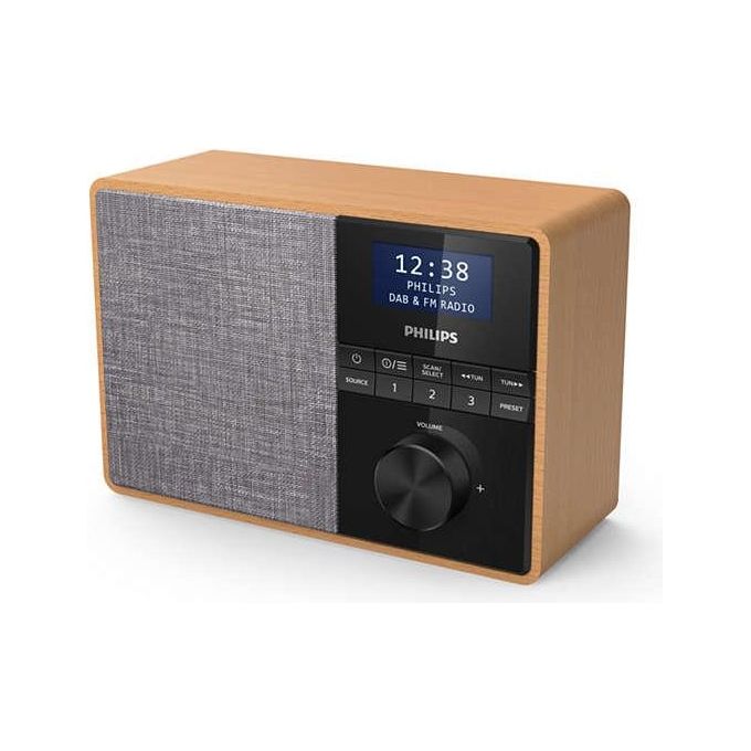 Philips TAR5505-10 Radio Portatile Digitale Nero-Grigio e Legno