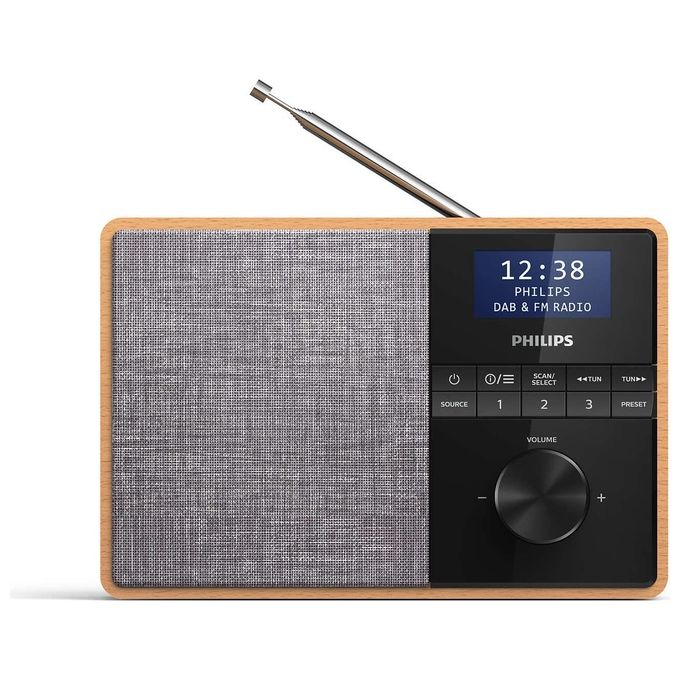 Philips TAR5505-10 Radio Portatile Digitale Nero-Grigio e Legno