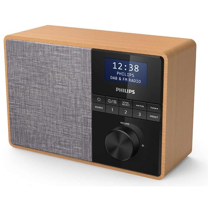 Philips TAR5505-10 Radio Portatile Digitale Nero-Grigio e Legno