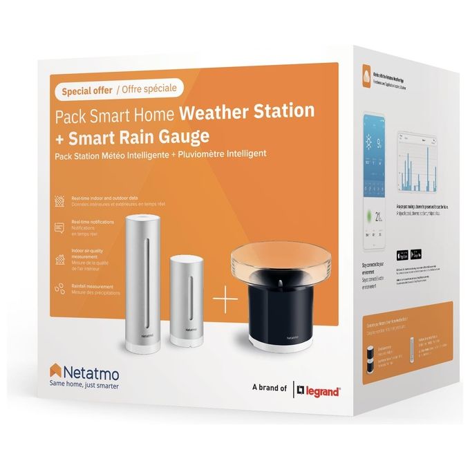 Netatmo Stazione Meteo Intelligente con Pluviometro Integrato Wi-Fi per Monitoraggio Weather Home
