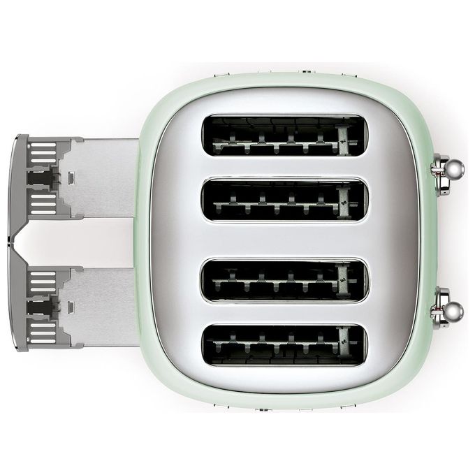 Smeg TSF03PGEU Estetica 50's Style Tostapane 4 Fette 6 Livelli di Doratura Verde Pastello