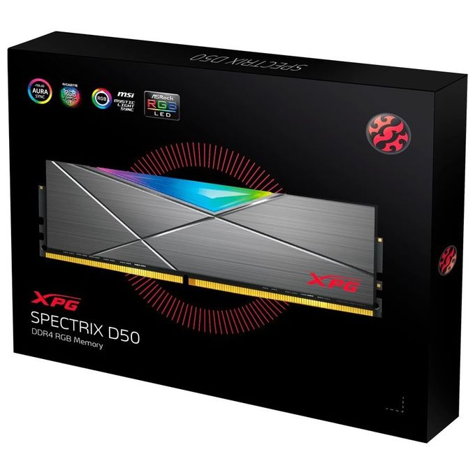 Adata Memoria Ram Gaming Xpg Spectrix D50 16Gb Ddr4 3200mhz Rgb Cl16-20-20 Tungsten Grey