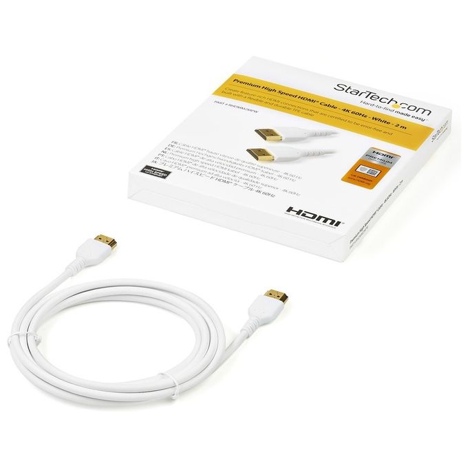 Startech.com Cavo Premium Hdmi ad Alta Velocita' con Ethernet da 2mt 4k 60Hz