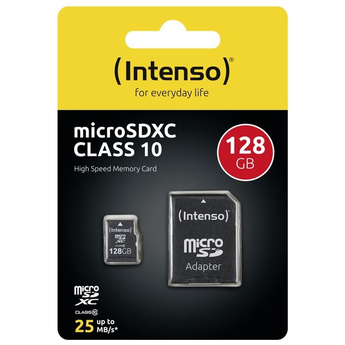 Intenso 3413491 MicroSDHC con Adattatore 128Gb Classe 10