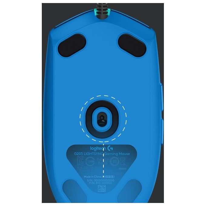Logitech G203 LIGHTSYNC Mouse Gaming con Illuminazione RGB Personalizzabile 6 Pulsanti Programmabili Sensore per Gaming Tracciamento a 8.000 DPI Blu