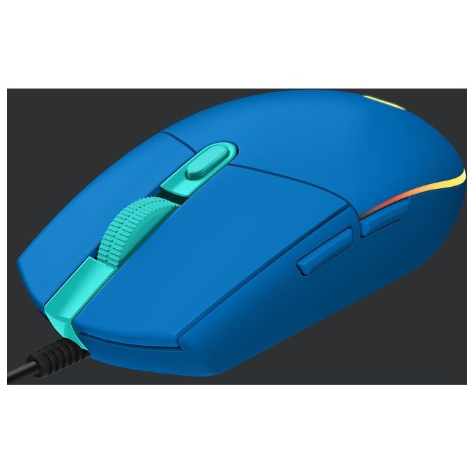 Logitech G203 LIGHTSYNC Mouse Gaming con Illuminazione RGB Personalizzabile 6 Pulsanti Programmabili Sensore per Gaming Tracciamento a 8.000 DPI Blu