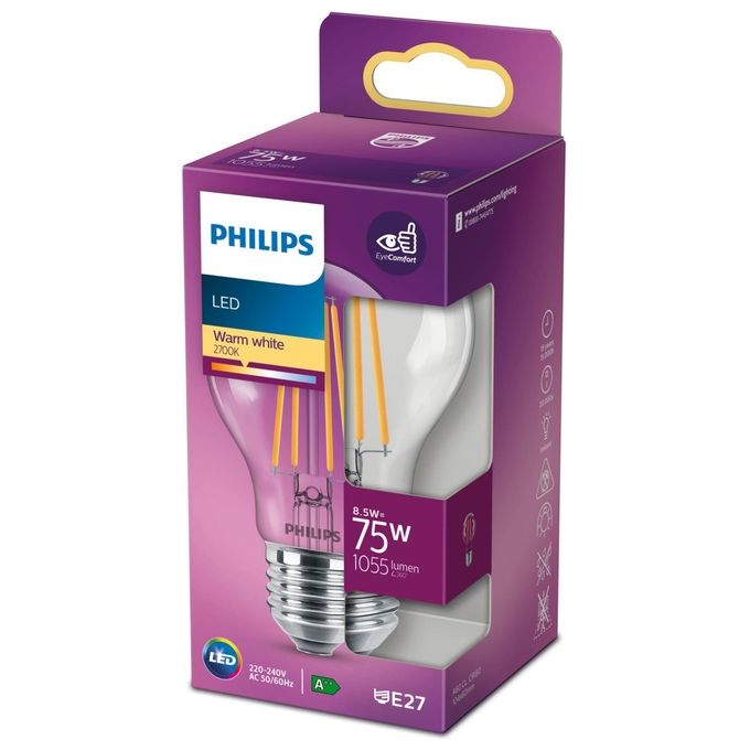 Philips Goccia Lampadina Led 75W e27 Luce Bianco Caldo