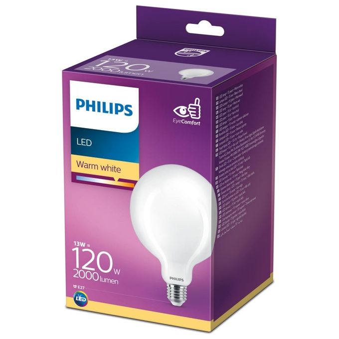 Philips Globo Lampadina Led 120W e27 Luce Bianco Caldo