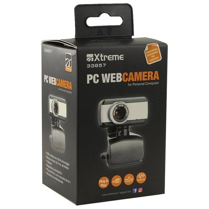 Xtreme Videogames Webcam PC con Clip di Ancoraggio 640x480 con Microfono Plug And Play