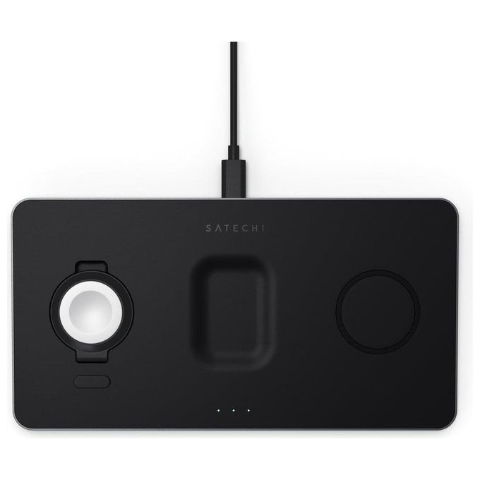 Stand Trio Wireless Charging Pad Bk Watch Iphone Airpods