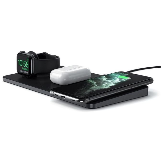 Stand Trio Wireless Charging Pad Bk Watch Iphone Airpods