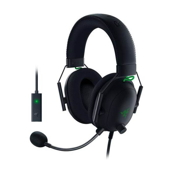 Razer BlackShark V2 con Scheda Audio USB - Cuffie da gioco premium Esports Cablate Multipiattaforma Driver da 50 mm Cancellazione Passiva con PC Mac PS4 Xbox One Switch