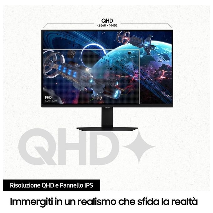 Samsung Odyssey G5 Monitor Gaming 27'' IPS 180Hz QHD 1ms Pivot HDMI-DisplayPort