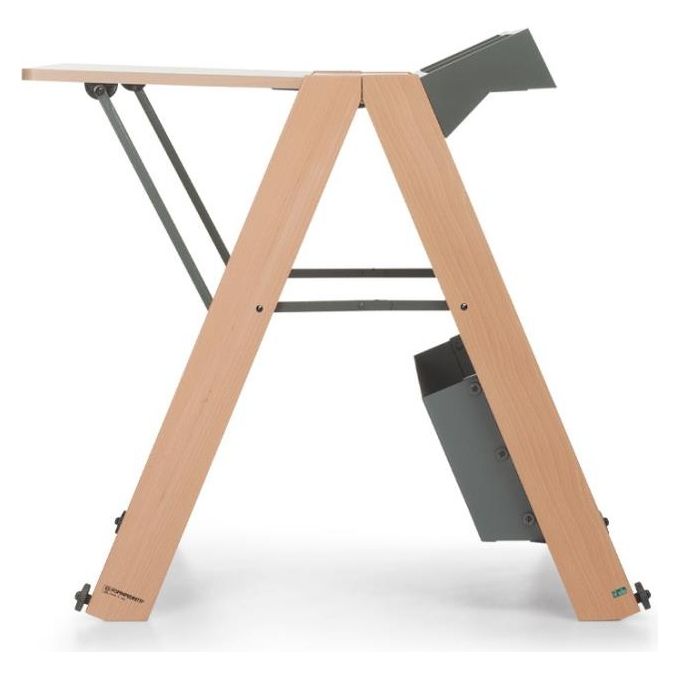 Foppa Allieva Postazione Smart Working Colore Bianco Piano di Lavoro con Ruote Richiudibile