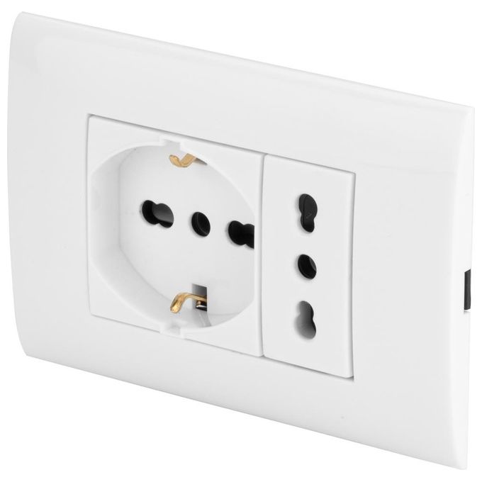 Polypool Kit Placca + Frutto Placca Premontata con Frutto 10-16a e St. Italiano 10-16a