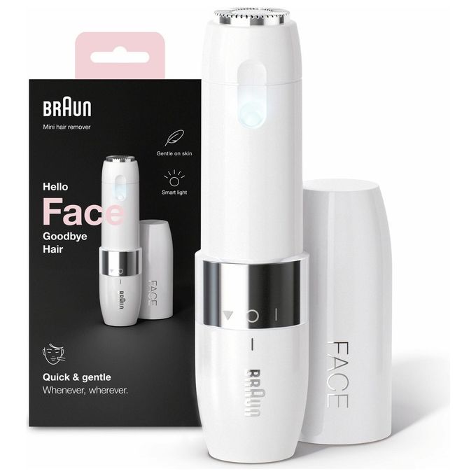 Braun Face FS1000 Mini Depilatore Donna Viso con Luce Smartlight Bianco
