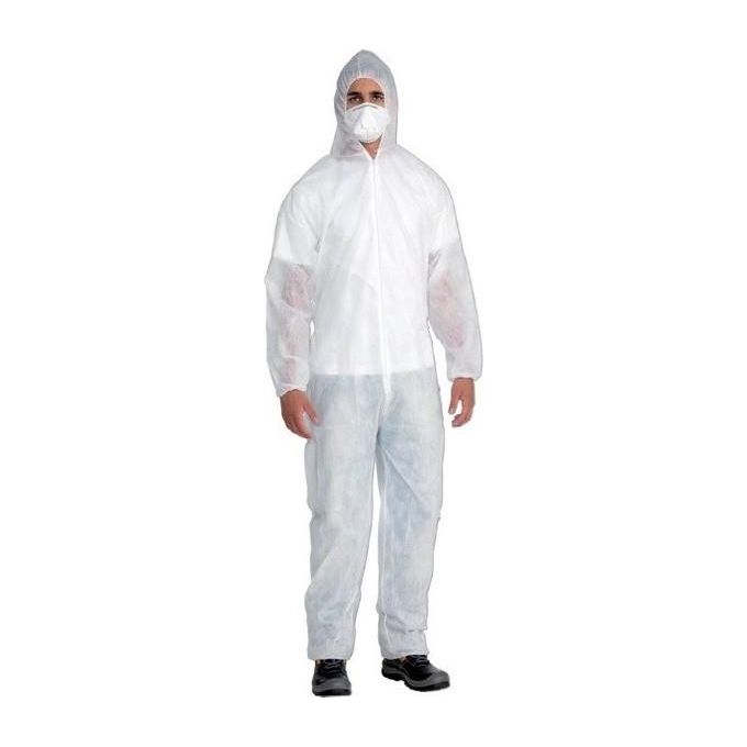 Tuta Monouso In Tnt Lifeguard 40 Xl Completa Di Cappuccio E Zip Intera