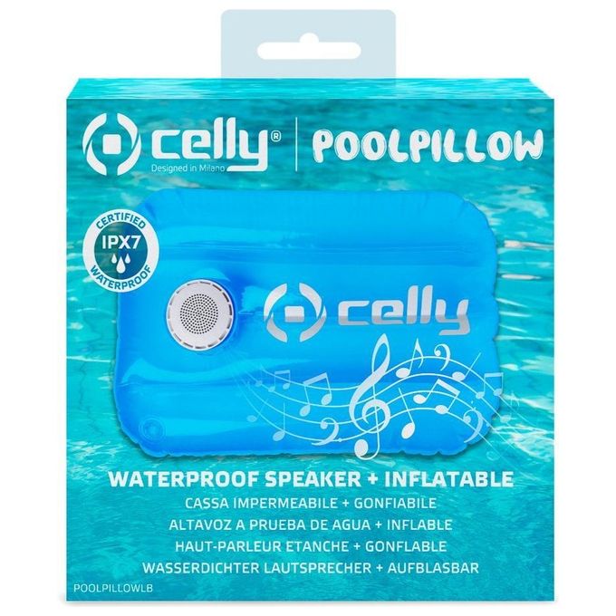 Celly Pool Pillow 3W Cassa Bluetooth Impermeabile per Esterno Resistente e Leggera con Suono di Alta Qualita'