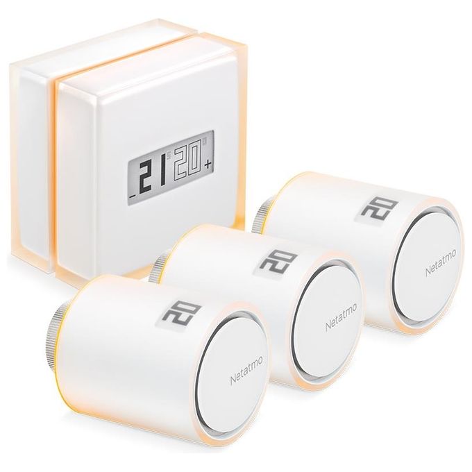 Netatmo Termostato Smart con 3 Valvole Kit Completo di Controllo Termico Intelligente per la Casa