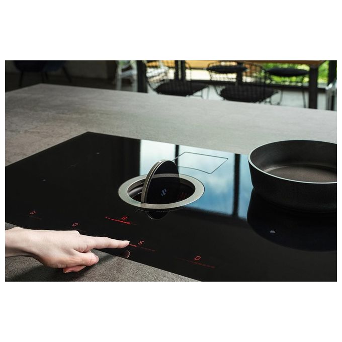 Elica NIKOLATESLA SWITCH BL-F-80 Piano cottura aspirante a Induzione con cappa filtrante integrata 4 zone 83 cm Comandi Touch control 550 m3-h Vetro Nero PRF0146210A
