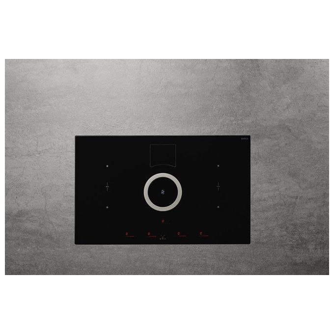 Elica NIKOLATESLA SWITCH BL-F-80 Piano cottura aspirante a Induzione con cappa filtrante integrata 4 zone 83 cm Comandi Touch control 550 m3-h Vetro Nero PRF0146210A
