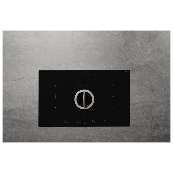 Elica NIKOLATESLA SWITCH BL-F-80 Piano cottura aspirante a Induzione con cappa filtrante integrata 4 zone 83 cm Comandi Touch control 550 m3-h Vetro Nero PRF0146210A