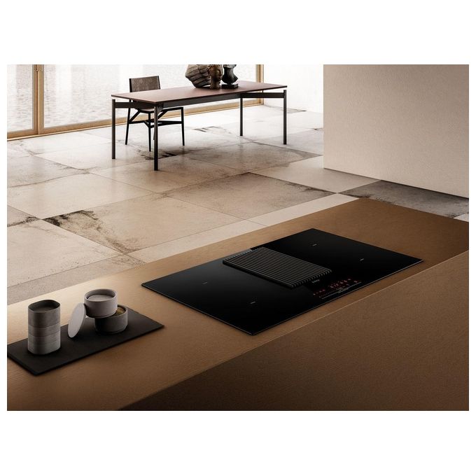 Elica NIKOLATESLA PRIME BL-F-83 Piano cottura filtrante a Induzione con cappa integrata 4 zone 83 cm Vetro Nero + Ghisa PRF0143159