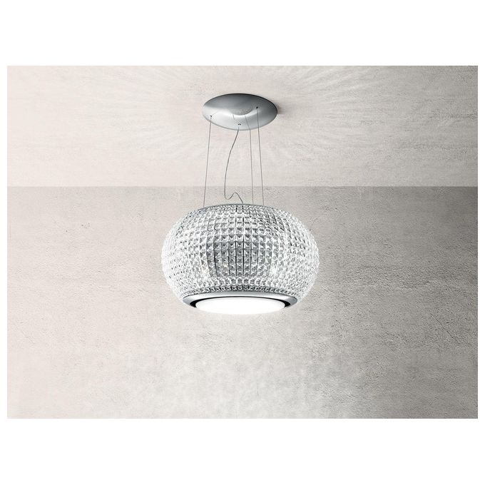 Elica INTERSTELLAR IXWH-F-6 PRF0151808 Cappa Sospesa Classe energetica A 3 Velocita' Filtrante Touch Control Illuminazione LED 65 cm Vetro Bianco
