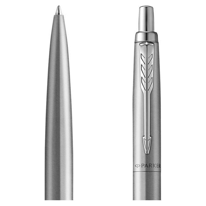 Parker Jotter Penna a Sfera Xl Acciaio Inossidabile Vanta Monochrome Punta Media Inchiostro Blu