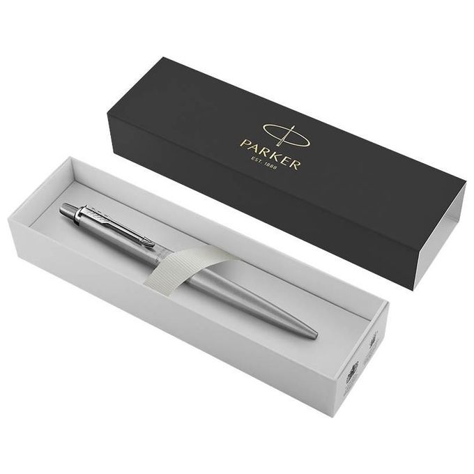 Parker Jotter Penna a Sfera Xl Acciaio Inossidabile Vanta Monochrome Punta Media Inchiostro Blu