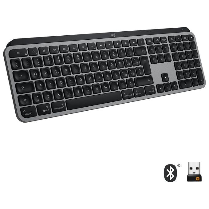 Logitech MX Keys for Mac - Tastiera wireless, Bluetooth, USB-C, MacBook Pro, MacBook Air, iMac, iPad, Italiano QWERTY - Grigio
