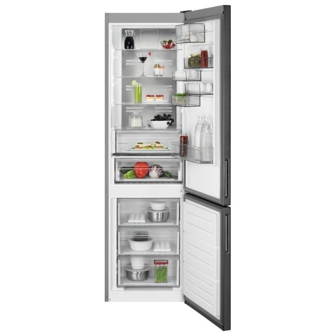 AEG RCB736E5MB Frigorifero Combinato Capacita' 366 Litri Classe energetica E Total No Frost Display Digitale Esterno Cooling 360 201 cm Acciaio Inox Nero
