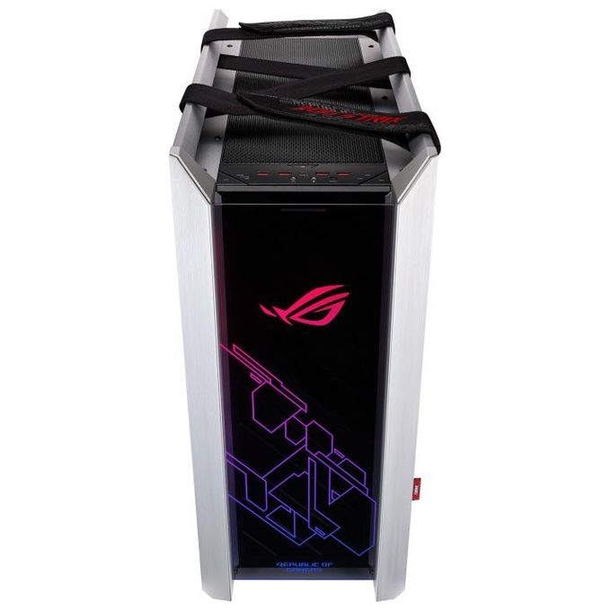 ASUS GX601 ROG Strix Helios White Edition Case Gaming ATX e EATX Mid Tower Vetro Temperato Fume' su Tre Lati Illuminazione Aura Sync RGB Telaio in Alluminio Maniglie per il Trasporto USB 3.1 Bianco