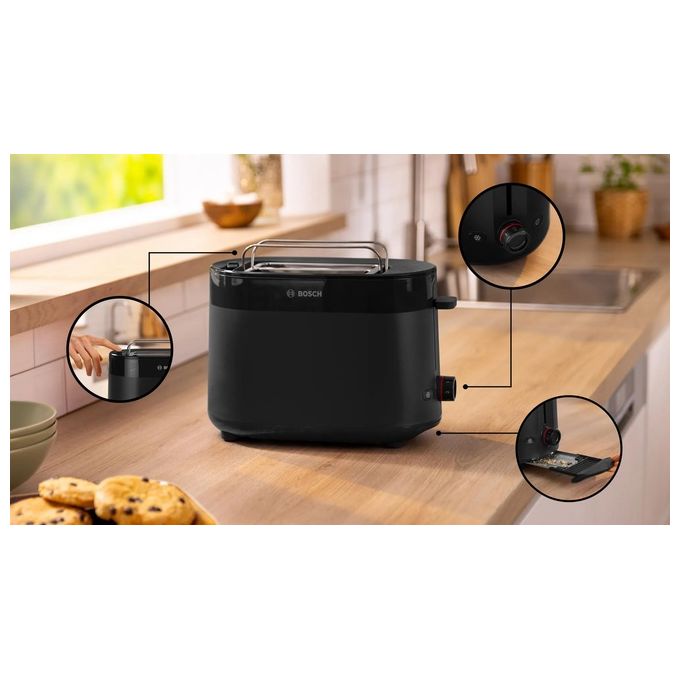 Bosch TAT2M123 Tostapane 6 2 Fette 950W Nero