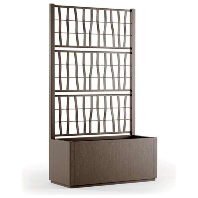 Stefanplast STF1193 Ethica Fioriera Rettangolare con Spalliera 80 cm 80 L Plastica Riciclata colore Tortora