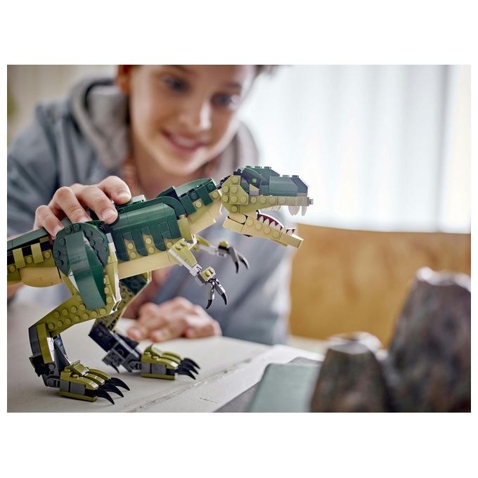 LEGO Creator 3 in 1 T. Rex Dinosauro Giocattolo Trasformabile in 3 Modellini Snodabili come Triceratopo e Pterodattilo Giochi per Bambini e Bambine da 9 Anni Idea Regalo di Compleanno 31151