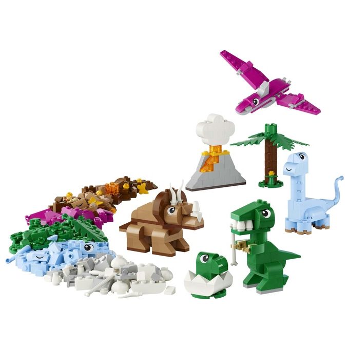 LEGO 11041 Dinosauri Creativi Set di Costruzioni con 450 Pezzi per Bambini 5+ Anni con T. rex Triceratopo Pterosauro Brontosauro e Cucciolo nell'uovo colore Multicolore