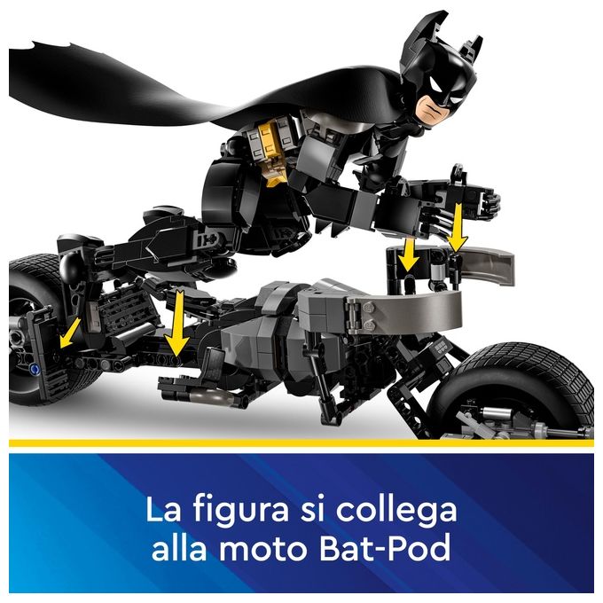 LEGO DC Il Personaggio Costruibile di Batman con Bat-Pod Moto e Action Figure Giocattolo da Il Cavaliere Oscuro da Costruire Regalo da Supereroi per Bambini Bambine e Adulti da Collezione 76273