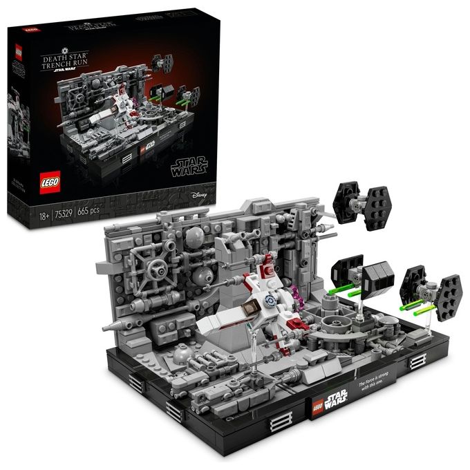 Lego star wars diorama volo trincea morte nera 75329 set costruzione 665 pezzi adulti