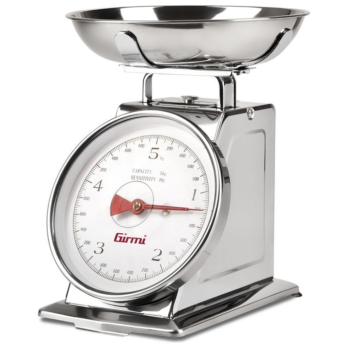 Girmi PS90 Bilancia Meccanica da Cucina 5kg Acciaio Inox